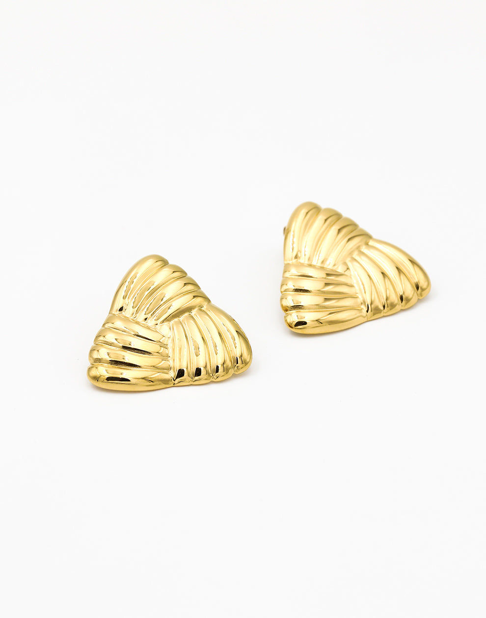 Statement earstud Triangle goudkleurig