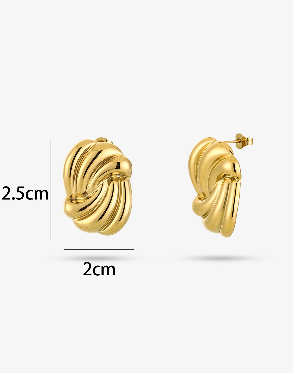 Statement oorstekers wave klein goudkleurig