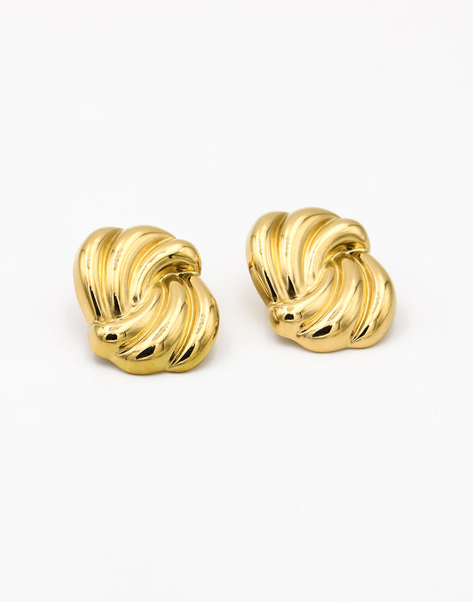 Statement oorstekers wave klein goudkleurig