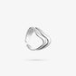 Ring double wave silver-colored