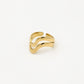 gold-colored double wave ring