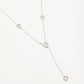 Y-ketting vintage hartjes zilverkleurig