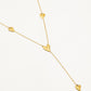 Y-ketting vintage hartjes goudkleurig