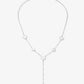 Y ketting platte hartjes zilverkleurig