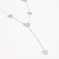 Y ketting platte hartjes zilverkleurig