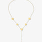 Y ketting platte hartjes goudkleurig