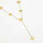 Y ketting platte hartjes goudkleurig