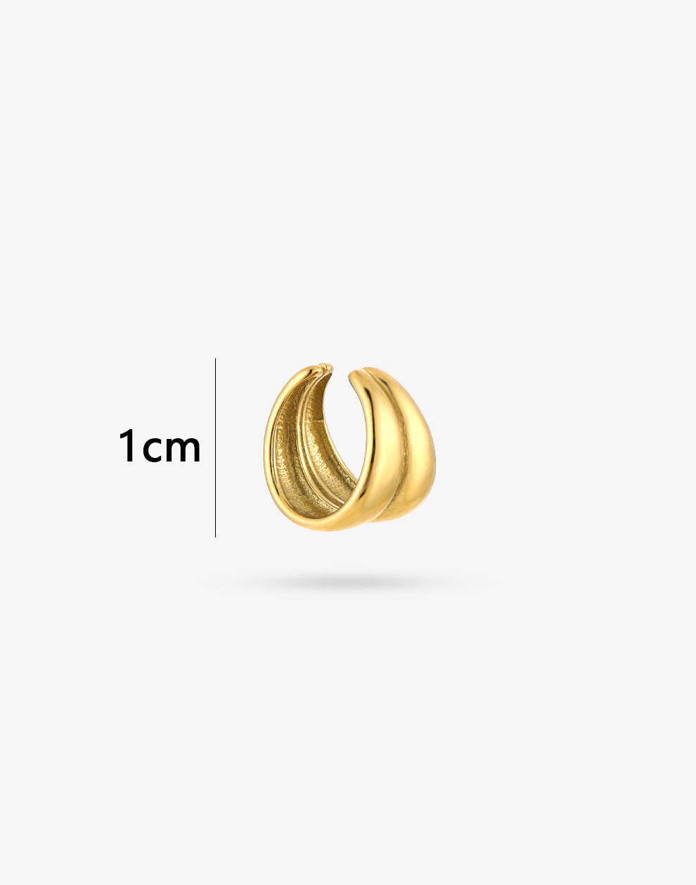 Earcuff thick dubbel goudkleurig