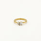 Ring dubbele steen goudkleurig