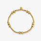 Stretch armband mix stalen kralen goudkleurig