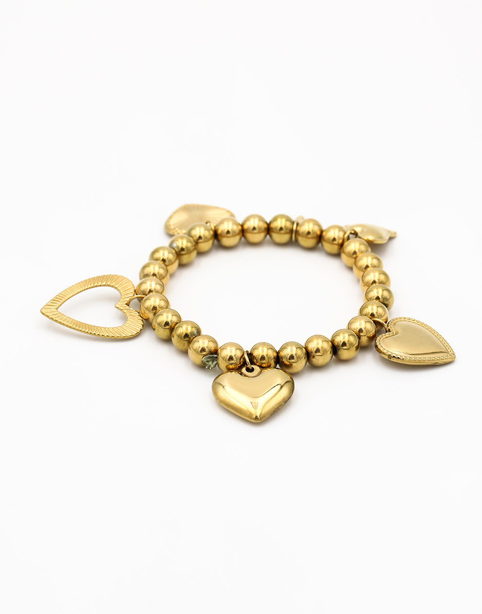 Kralen armband met harten bedels