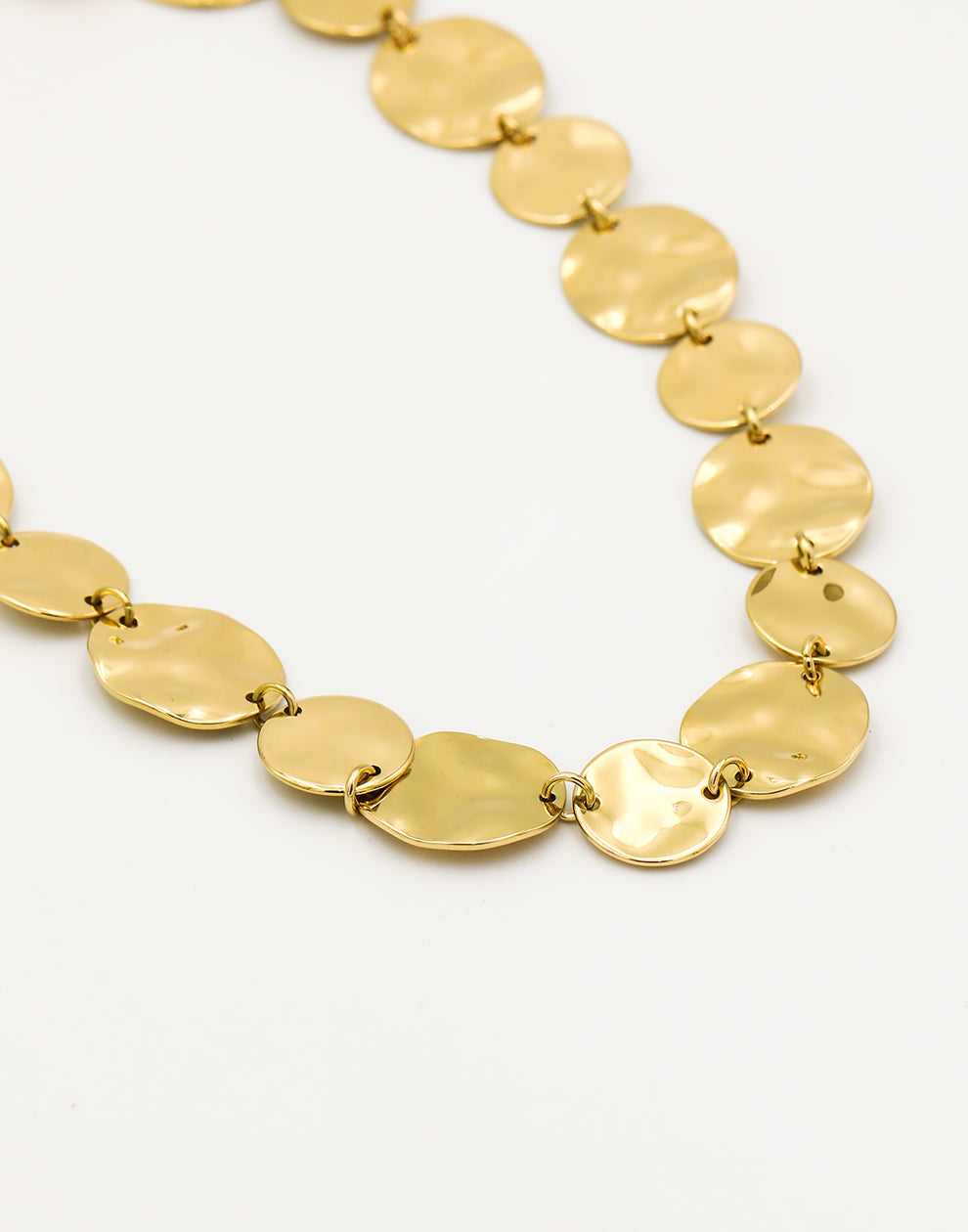 Ketting met geslagen munten goudkleurig