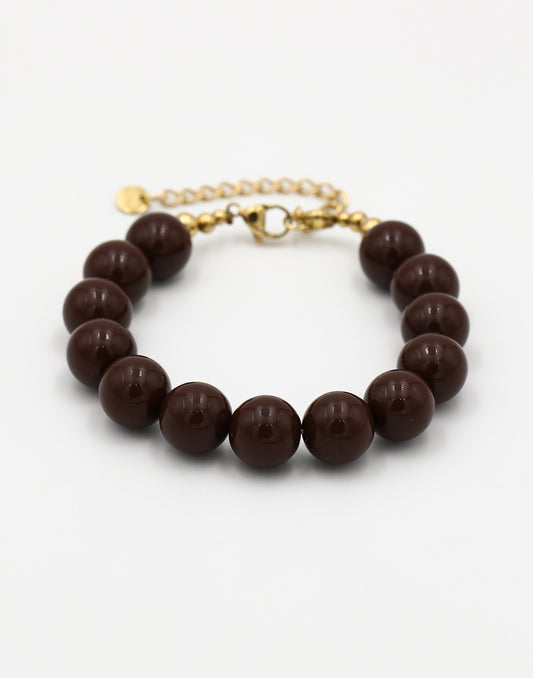 Bruine kralenarmband