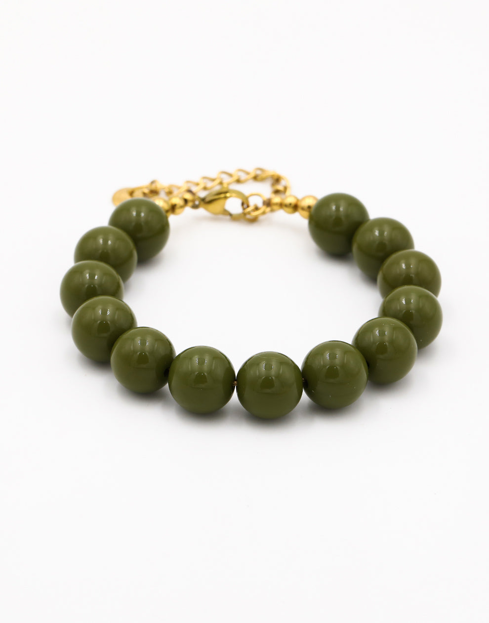 olijf groen kralenarmband