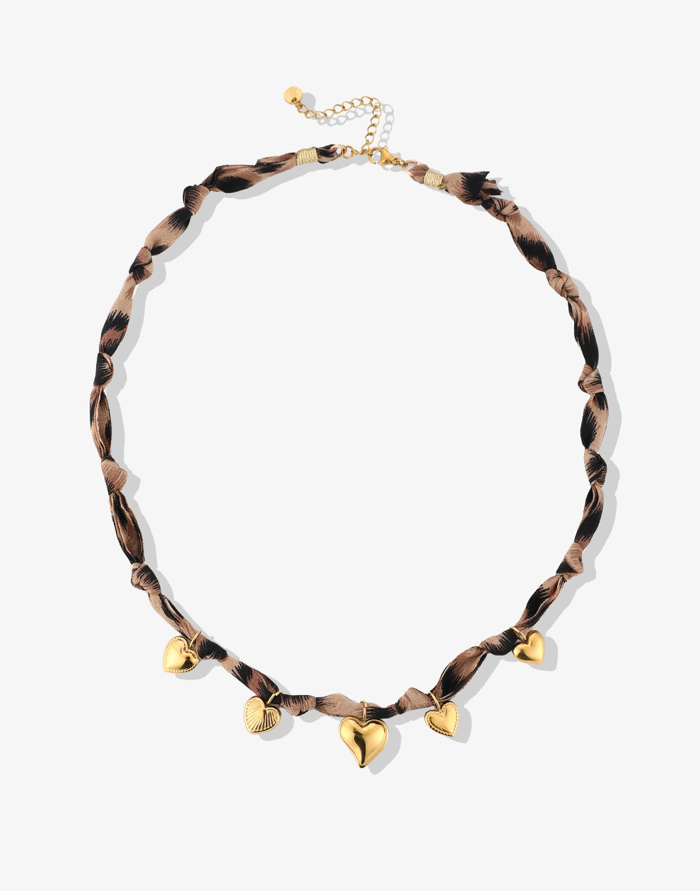 Bedelketting leopard met hartjes