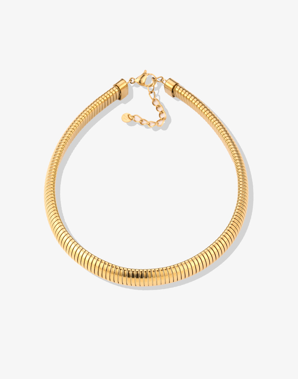 Geribbelde ketting smal goudkleurig