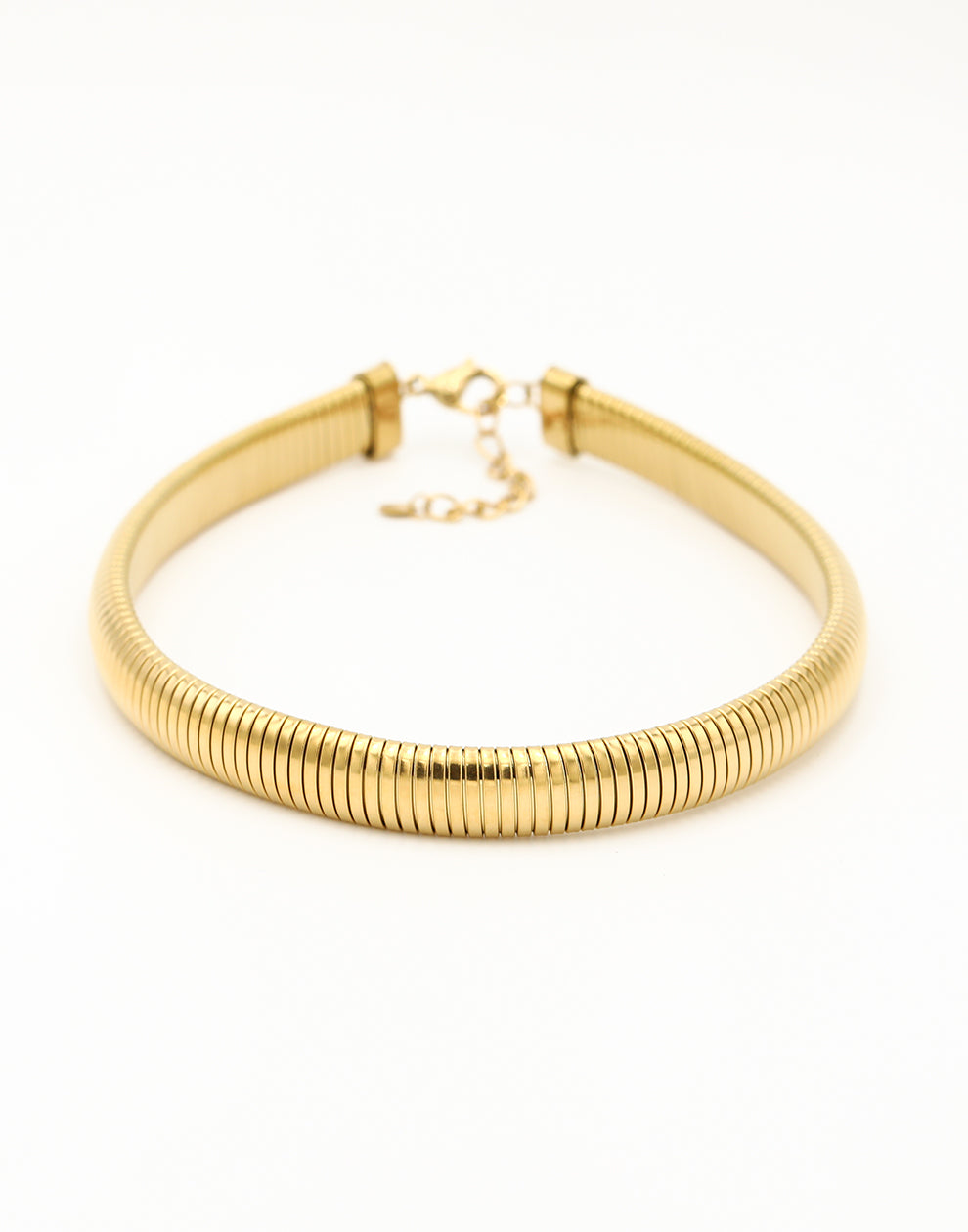 Geribbelde ketting smal goudkleurig