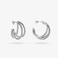 Triple hoop thin 30mm zilverkleurig