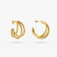 Triple hoop thin 30mm goudkleurig