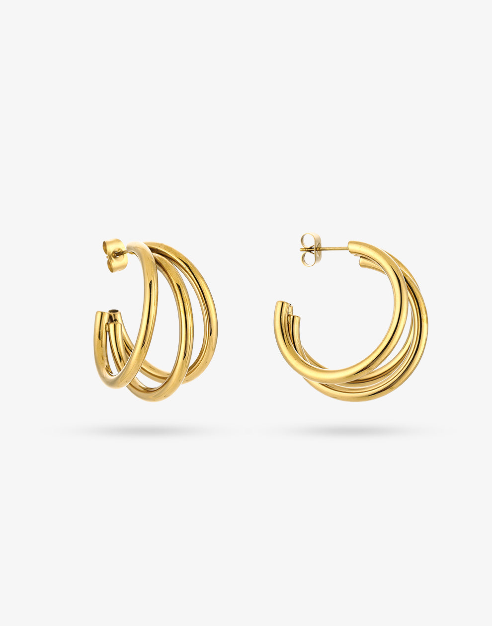 Triple hoop thin 30mm goudkleurig