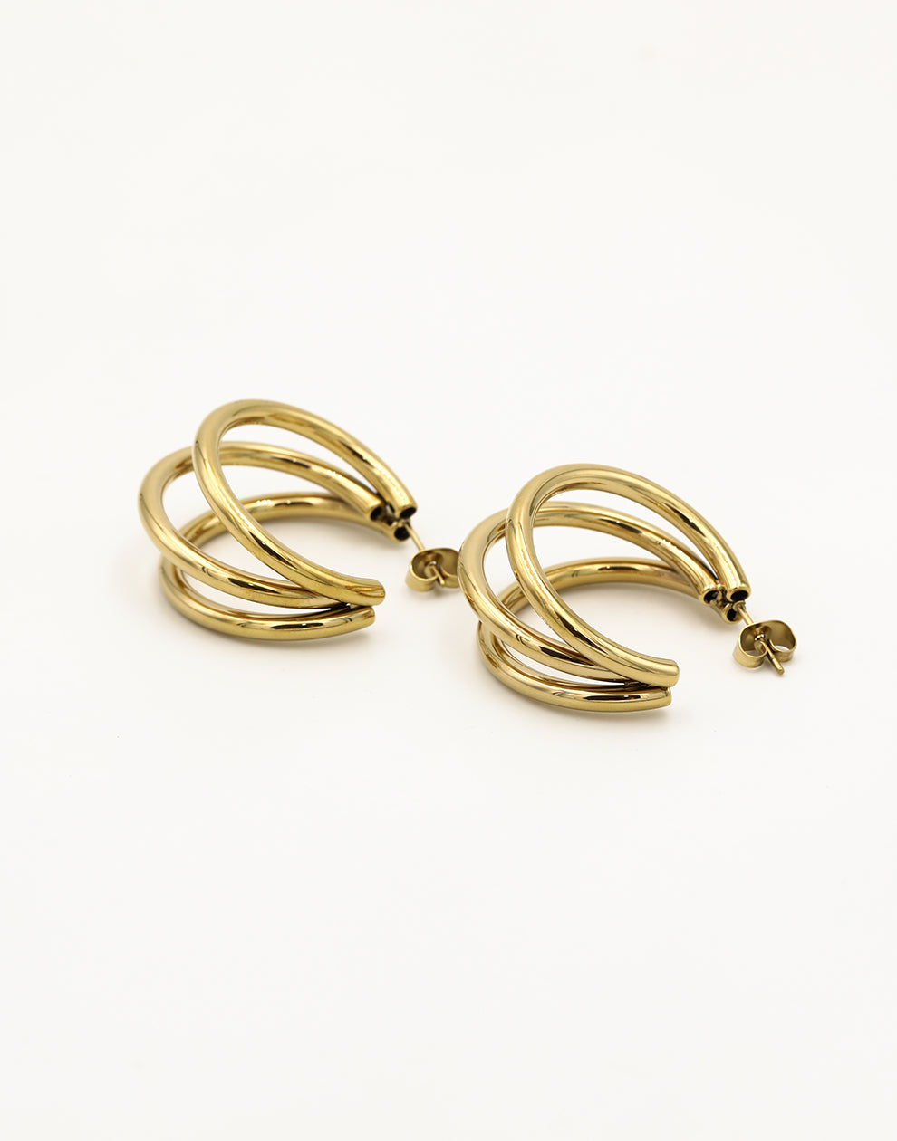 Triple hoop thin 30mm goudkleurig