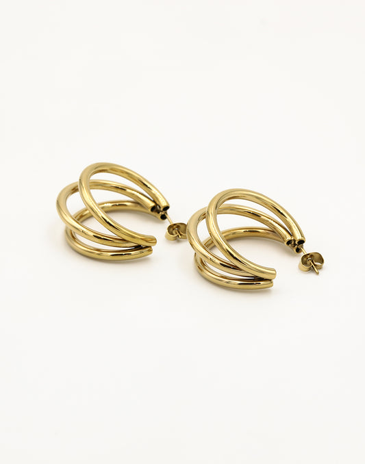 Triple hoop thin 30mm goudkleurig