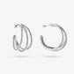 Triple hoop thin 40mm zilverkleurig