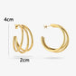 Triple hoop thin 40mm goudkleurig