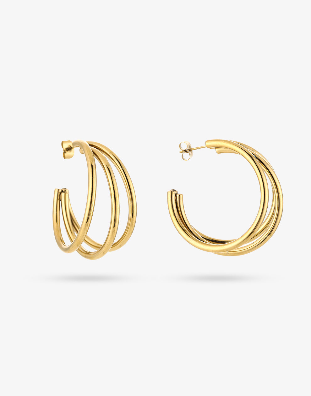 Triple hoop thin 40mm goudkleurig