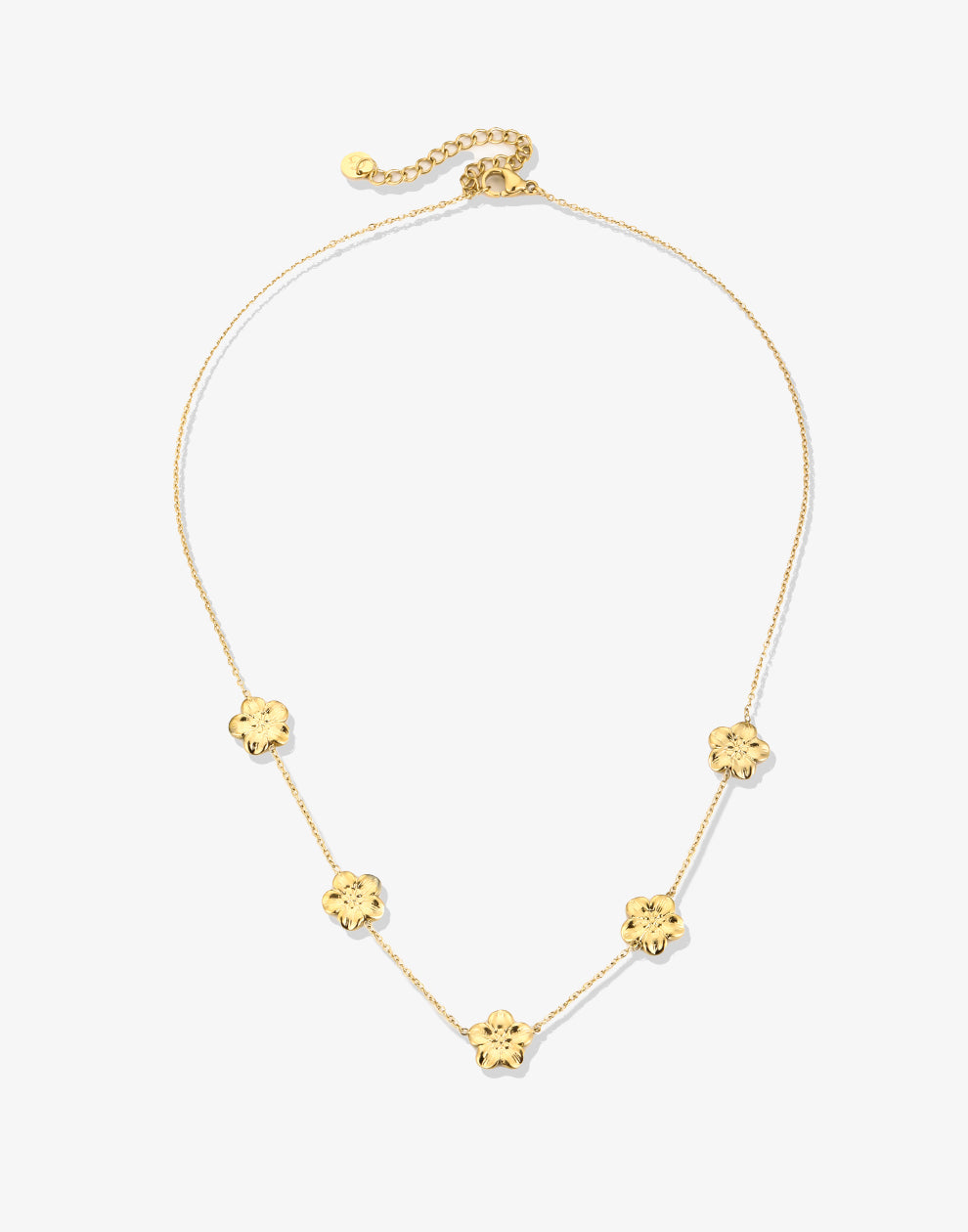 Ketting kleine bloemetjes goudkleurig
