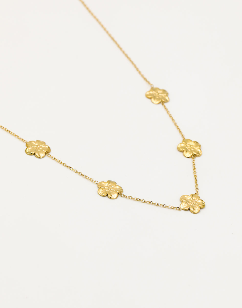 Ketting kleine bloemetjes goudkleurig