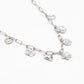 Schakelketting met bedels bloemen en harten zilverkleurig