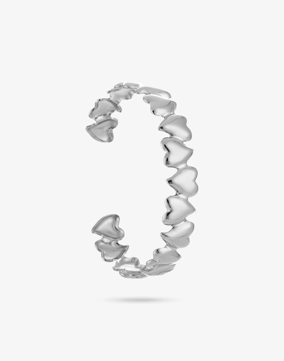 Bangle hartjes patroon zilverkleurig