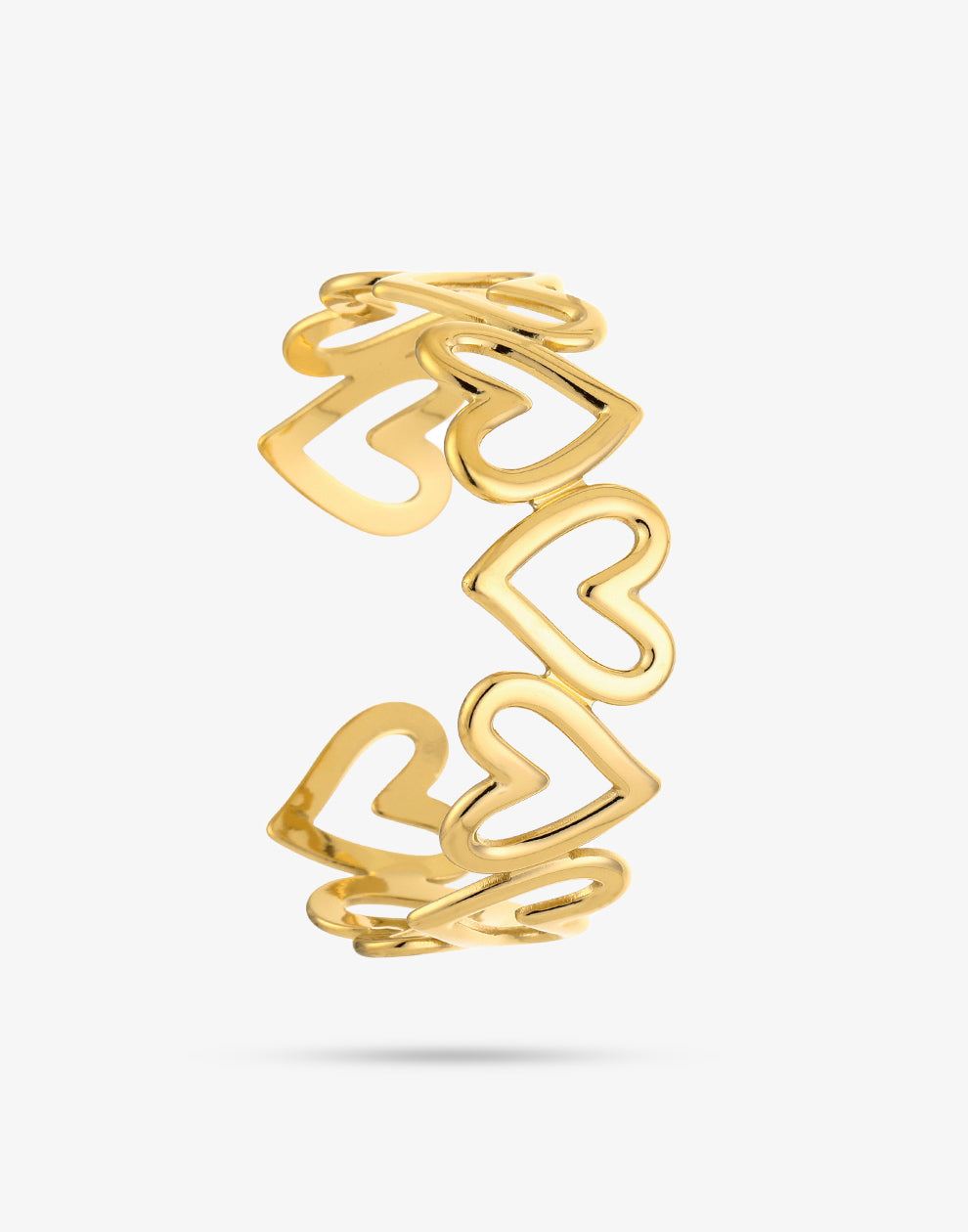 Bangle armband hartjes goudkleurig