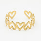 Bangle armband hartjes goudkleurig