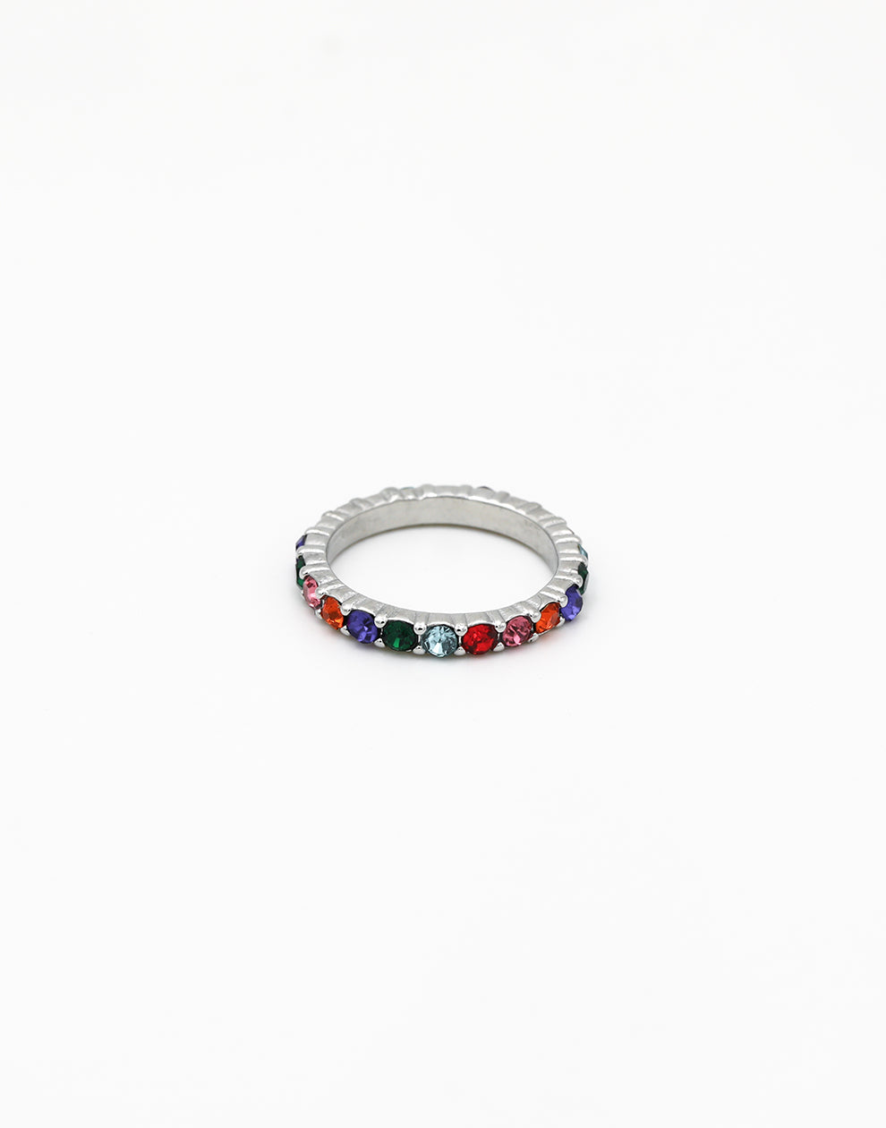Ring rainbow zilverkleurig