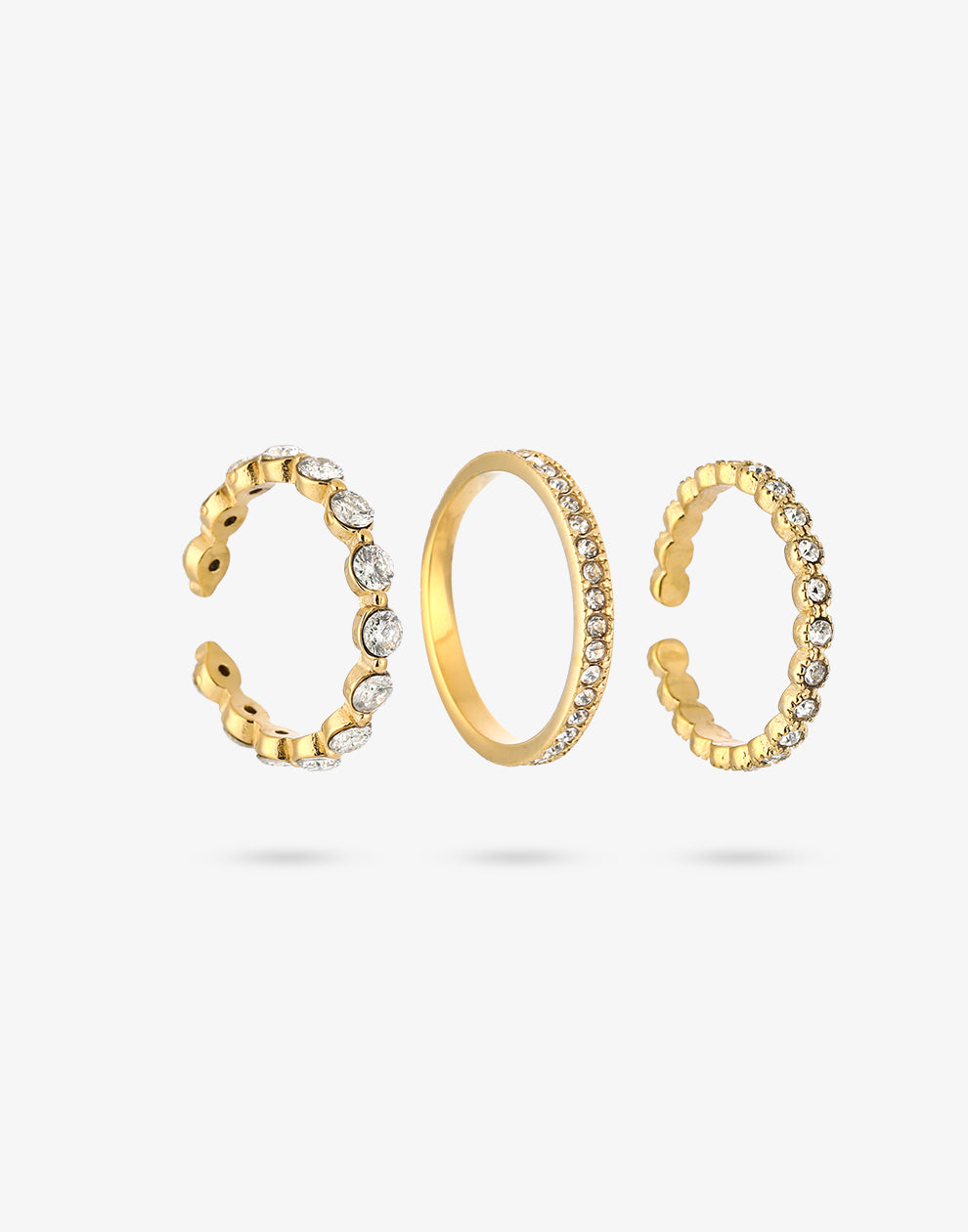 Ringen set strass goudkleurig