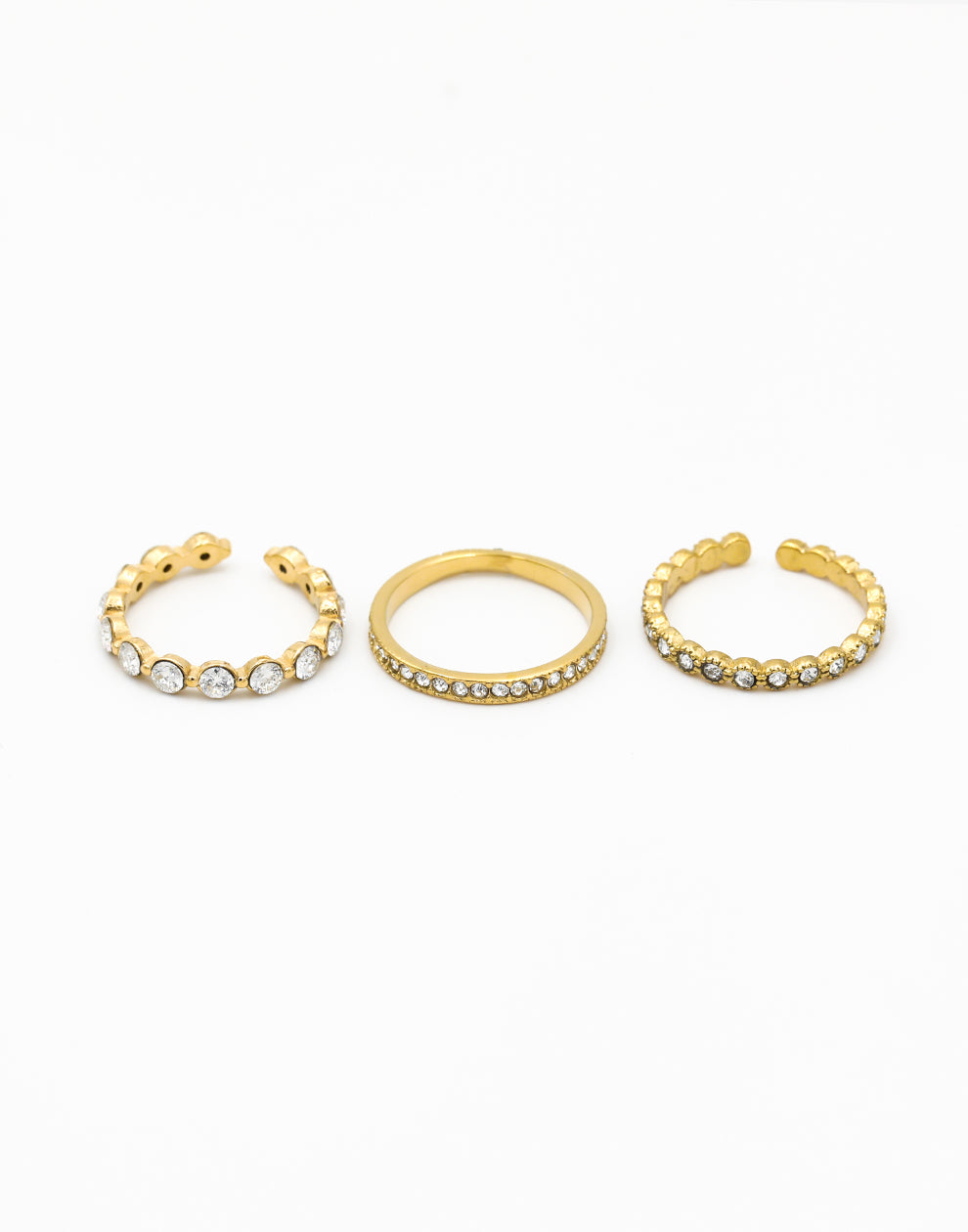 Ringen set strass goudkleurig