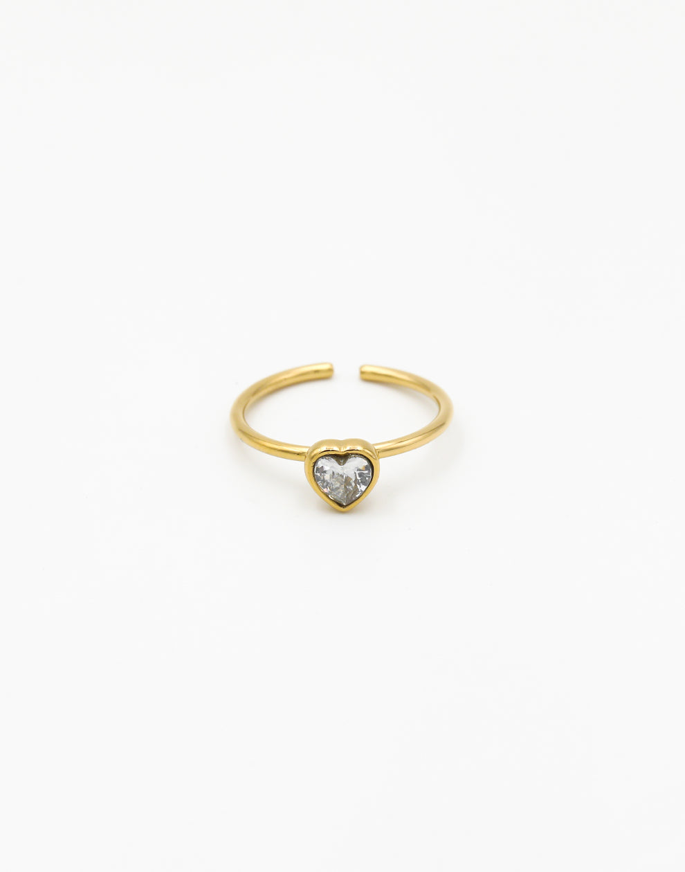 Ring met hartje crystal