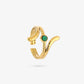 Dubbele ring elegant met steen groen