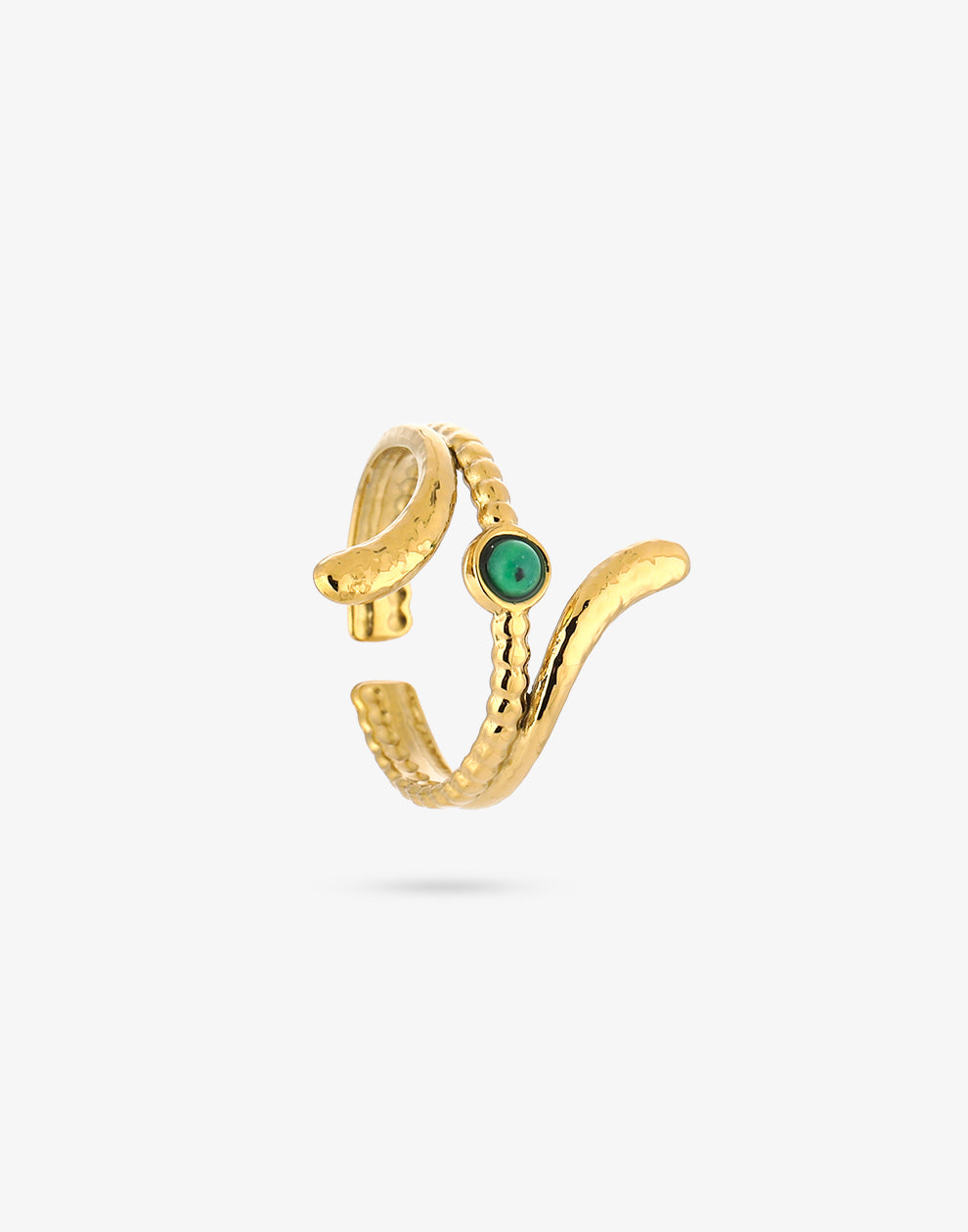 Dubbele ring elegant met steen groen