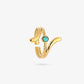Dubbele ring elegant met steen turquoise