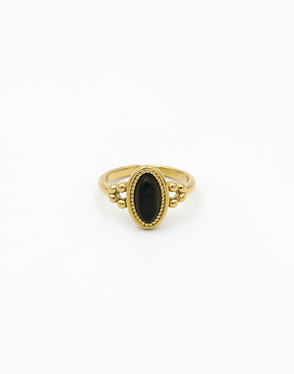 Vintage ring met ovale steen zwart