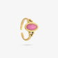 Vintage ring met ovale steen roze