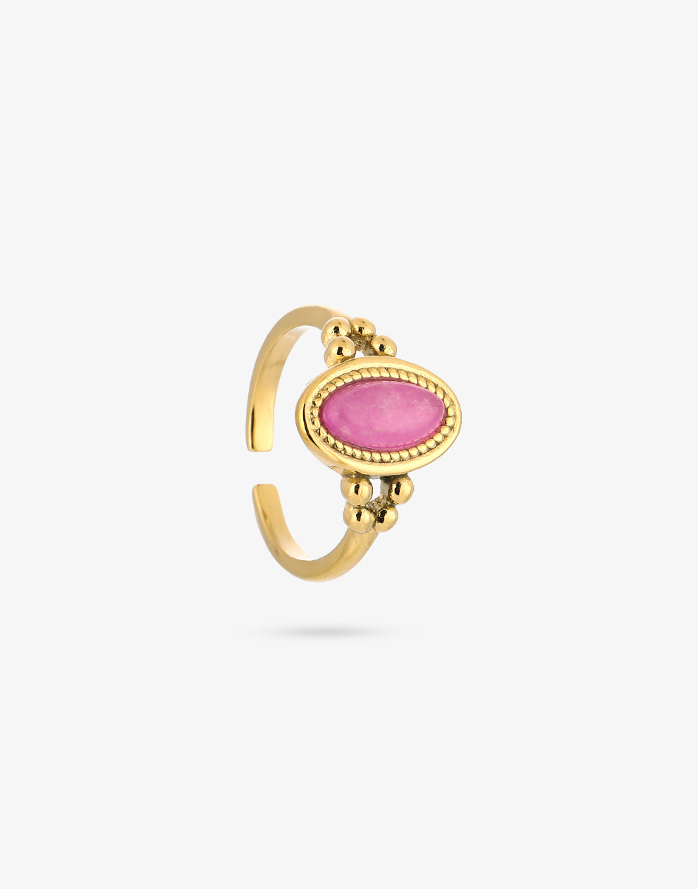 Vintage ring met ovale steen roze