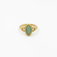 Vintage ring met ovale steen lichtgroen