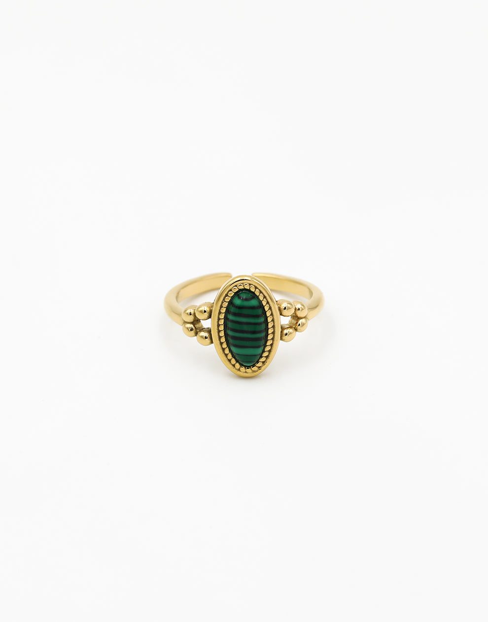 Vintage ring met ovale steen groen