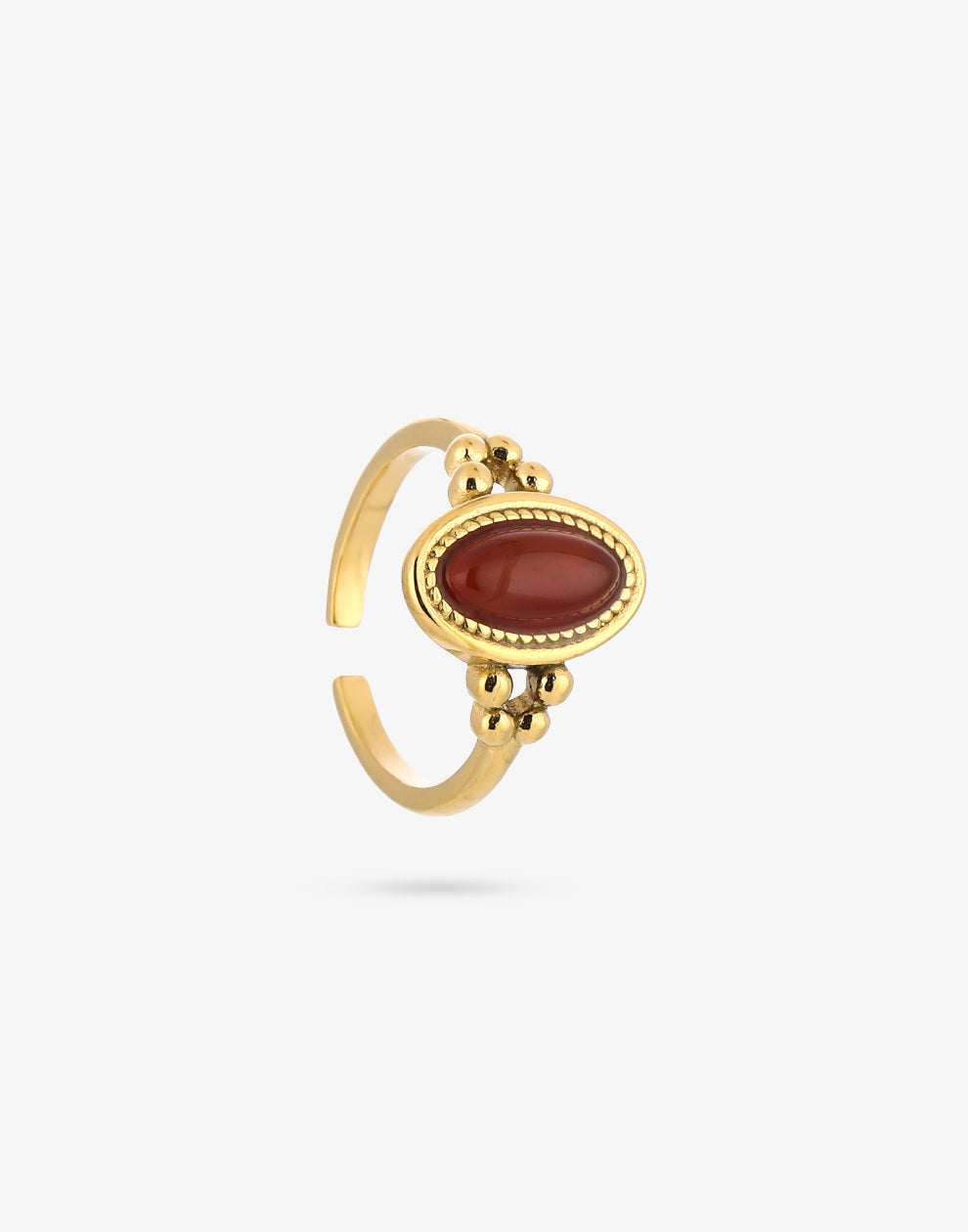 Vintage ring met ovale steen rood