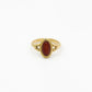 Vintage ring met ovale steen rood
