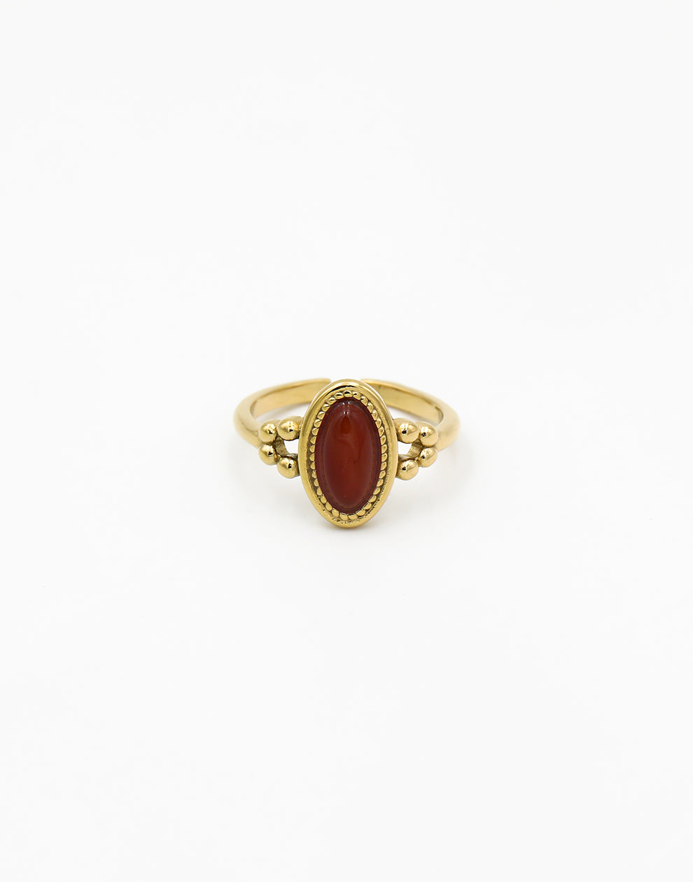 Vintage ring met ovale steen rood